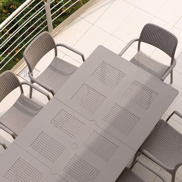 Sedia Bora tortora con braccioli da giardino, impilabile,... - Marino Fa Mercato