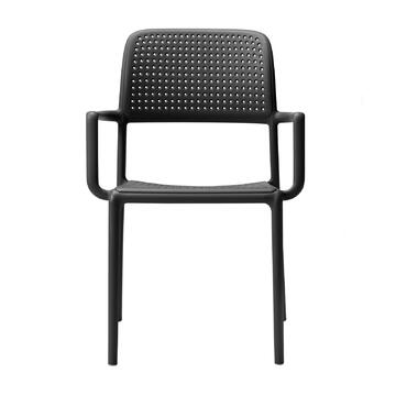 Sedia Bora antracite da esterno con braccioli impilabile,... - Marino Fa Mercato