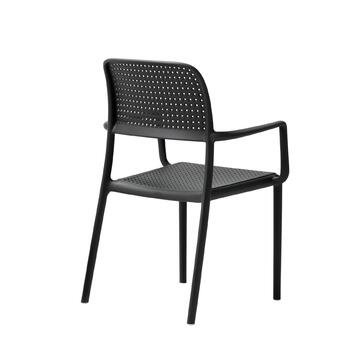 Sedia Bora antracite da esterno con braccioli impilabile,... - Marino Fa Mercato