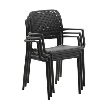 Sedia Bora antracite da esterno con braccioli impilabile,... - Marino Fa Mercato