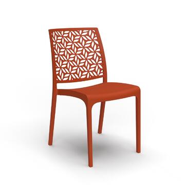 Sedia Ninfa da Esterno Moderna Impilabile Rosso Mattone