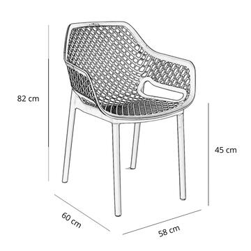 Sedia con Braccioli da Esterno Impilabile Taupe Kyara... - Marino Fa Mercato