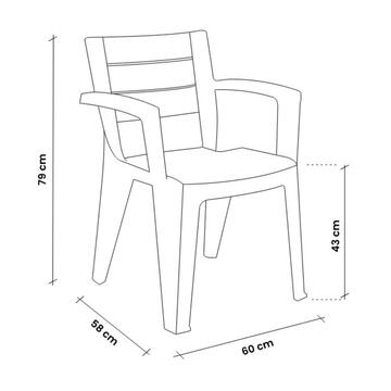 Sedia da Esterno in Plastica Bianca Impilabile con... - Marino Fa Mercato