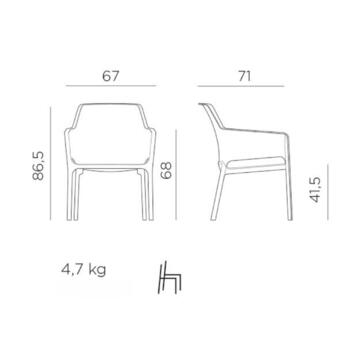 Poltrona Net Relax tortora monoblocco da esterno, Nardi - Marino Fa Mercato