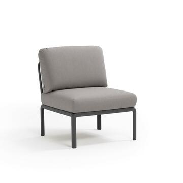 Nardi - Poltrona Komodo da giardino esterno imbottita con cuscino antracite/grigio