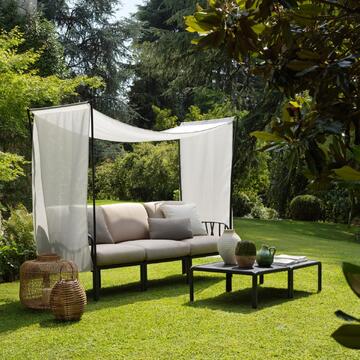 Nardi - Poltrona Komodo da giardino esterno imbottita con cuscino antracite/grigio