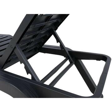 Lettino prendisole Scirocco impilabile in resina antracite - Marino Fa Mercato