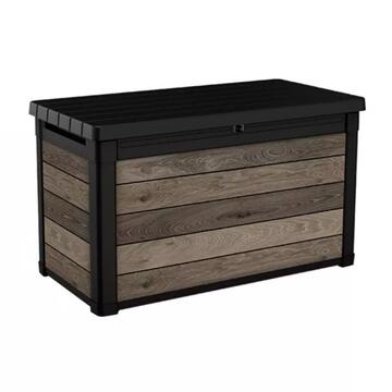 Keter Baule Panchina Box 100G Walnut 380 lt - 122,9x62,1 h70,6 cm - Baule Multiuso Porta Oggetti