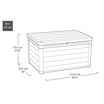 Keter Baule Panchina Box 100G Walnut 380 lt - 122,9x62,1... - Marino Fa Mercato