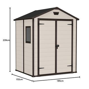 Keter Manor 6x5 Beige - Casetta da Giardino - Con Porta... - Marino Fa Mercato