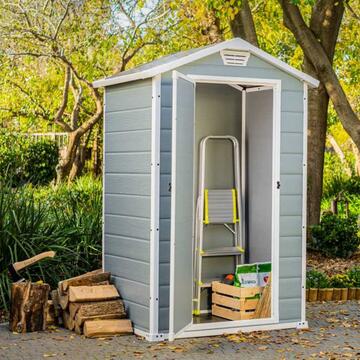 Keter Manor Grigia 4x3 - Casetta da Giardino - 94x129 h196 cm