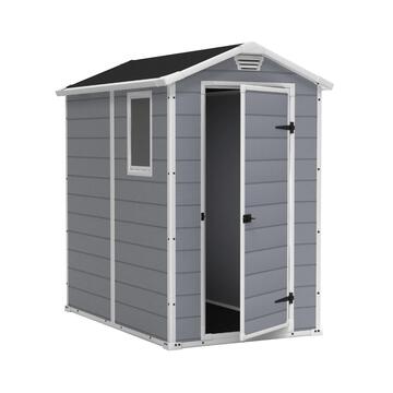Keter Manor 6x4 Grigia - Casetta da Giardino - Con Finestra Laterale - 130x192 h198 cm