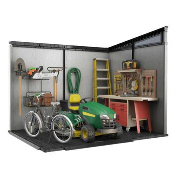 Keter Artisan 7x7 Grigia - Casetta da Giardino - Con Porta Doppia Anta - 214x218 h226 cm