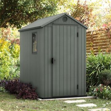 Keter Darwin 4x6 Verde - Casetta da Giardino Porta Attrezzi 125,8x184,5 h205 cm