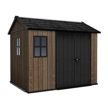 Keter Apex 759/975 Walnut Noce - Casetta da Giardino - Struttura Modulare con 2 Finestre - 287x230 h246 cm