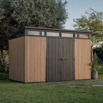 Keter Pent 11x7 Venetian  - Casetta da Giardino - con Porta a Doppia Anta e 3 Finestre - 342x218 h226 cm