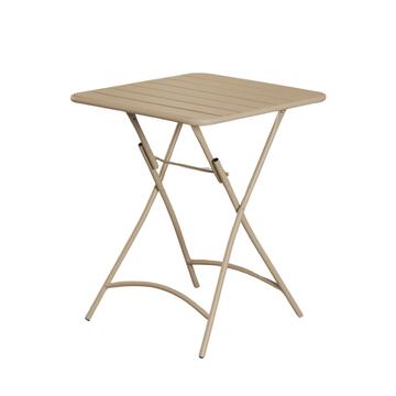 Tavolo Persy da Esterno Richiudibile in Metallo Sabbia 60x60xh70cm