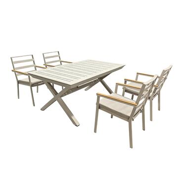 Tavolo Allungabile in Alluminio Beige Goran - 172/243x100... - Marino Fa Mercato