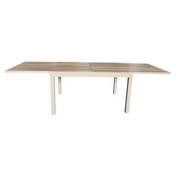 Tavolo da Esterno con Piano Rovere Allungabile 135/270x90 h75 cm Kube in Alluminio e DPC