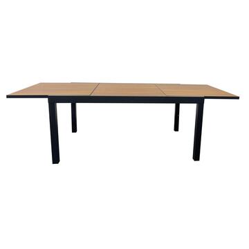 Tavolo da Esterno con Piano Color Legno Allungabile 160/240x100 h75 cm Halo in Alluminio e DPC
