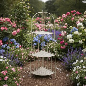 Angoliera Vardy con 3 Ripiani 30x30x120 cm - Shabby Chic - per Veranda, Terrazza, Balcone, Porticato