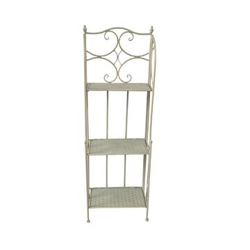 Libreria Vardy con 3 Ripiani 40x25 h118 cm - Shabby Chic - per Veranda, Terrazza, Balcone, Porticato