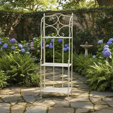 Libreria Vardy con 3 Ripiani 40x25 h118 cm - Shabby Chic - per Veranda, Terrazza, Balcone, Porticato