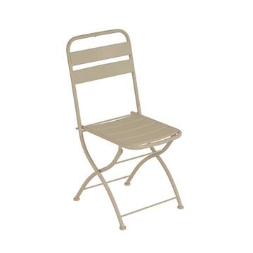 Sedia Persy Pieghevole da Esterno in Metallo Sabbia 42xh88x50cm