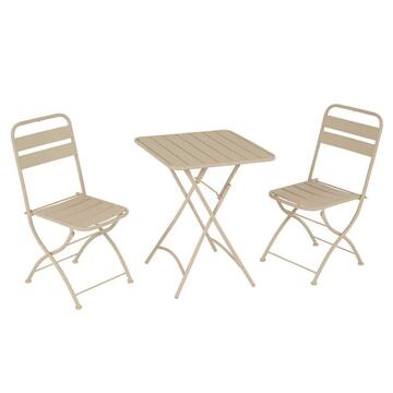 Sedia Persy Pieghevole da Esterno in Metallo Sabbia 42xh88x50cm
