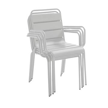 Poltrona Persy da Esterno in Metallo Impilabile Grigia 53x83x58cm