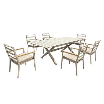 Sedia con Braccioli in Alluminio Beige Goran - 61x67... - Marino Fa Mercato