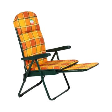 Poltrona Sdraio Ovale Reclinabile da Esterno Made in Italy - Qadretto Blu, Azzurro e Bianco