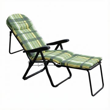 Sedia a sdraio imbottita pieghevole con poggiapiedi Sofia tortora in alluminio