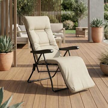 Sdraio da Esterno Reclinabile Automatica Tortora in Alluminio 154x60 h65 cm