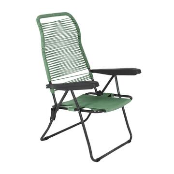 Sedia Sdraio Reclinabile Cordonata Lipari con Braccioli e Struttura in Metallo 55x110 h105 cm