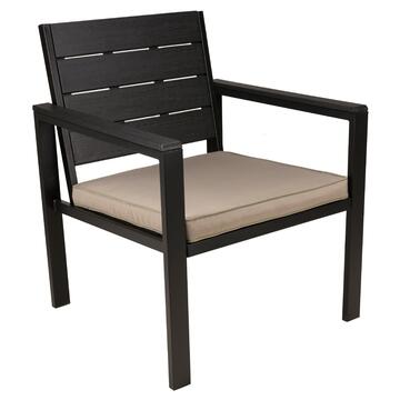 Salottino da esterno in metallo nero effetto legno... - Marino Fa Mercato