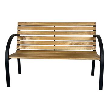 Panchina Street 120x58 h 83 cm - con Struttura in Acciaio e Doghe in Legno - per Giardino, Cortile, Terrazza, Veranda, Patio