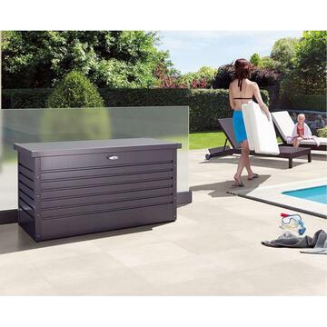 Biohort Baule da Esterno in Metallo 160x79x83cm Grigio Scuro