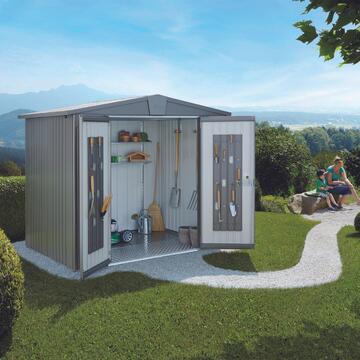 Biohort Casetta porta Attrezzi Europa in Metallo 172x156x196cm Grigio Scuro