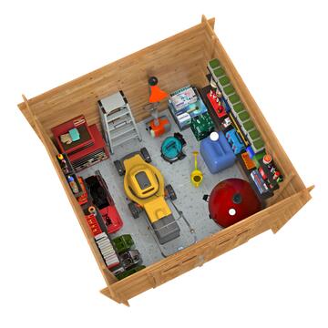 Casetta da Giardino 2,16x2,16 mt in Legno di Abete Impregnato Marrone Zoe B