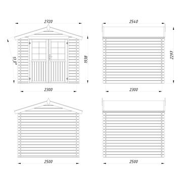Casetta da Giardino 2,5x2,5 mt in Legno di Abete Impregnato... - Marino Fa Mercato