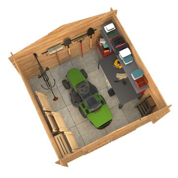 Casetta da Giardino 3x3 mt in Legno di Abete Impregnato Marrone Rita