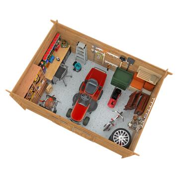 Casetta da Giardino 4,06x2,92 mt in Legno di Abete Impregnato Marrone Lola B