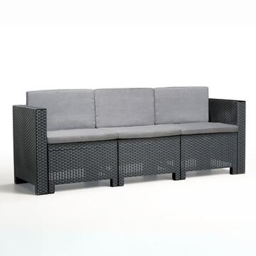 Divanetto da Esterno Colorado 3 Posti 188x57 h 64 cm - Grafite
