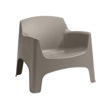 Poltrona da Esterno in Polipropilene Impilabile Taupe con Braccioli Ibiza 79x74 h70 cm
