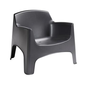 Poltrona da Esterno in Polipropilene Impilabile Grafite con Braccioli Ibiza 79x74 h70 cm