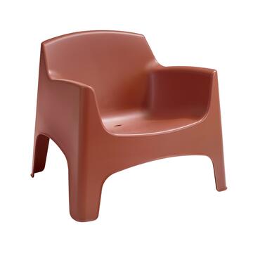 Poltrona da Esterno in Polipropilene Impilabile Rosso Mattone con Braccioli Ibiza 79x74 h70 cm