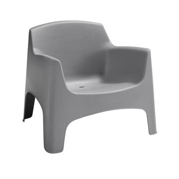 Poltrona da Esterno in Polipropilene Impilabile Grigio Chiaro con Braccioli Ibiza 79x74 h70 cm