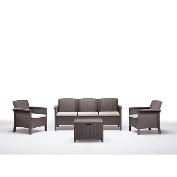 Set da Esterno Venezia Tortora Divanetto 3 Posti +...