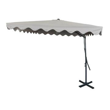 Ombrellone da giardino 2.5x2.5 Linsay in metallo e copertura quadrata grigia